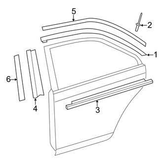 Toyota OE - Rear Door - Exterior Trim (L / LE / SE / XLE)