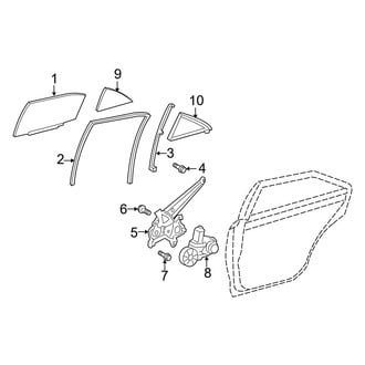 Toyota OE - Rear Door - Glass & Hardware (Gas)