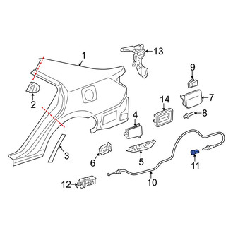 Toyota OE - Fuel Filler Door Release Cable Clip