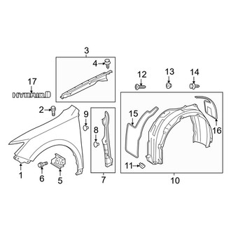 Toyota OE - Fender & Components (Hybrid LE / Hybrid XLE)