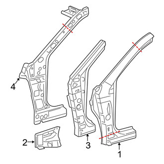 Toyota OE - Pillars, Rocker & Floor - Hinge Pillar (FULL HYBRID EV-GAS (FHEV))