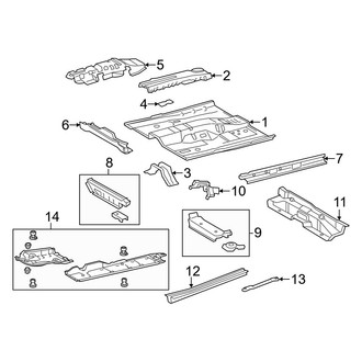 Toyota OE - Pillars, Rocker & Floor - Floor & Rails (Hybrid LE / Hybrid XLE)