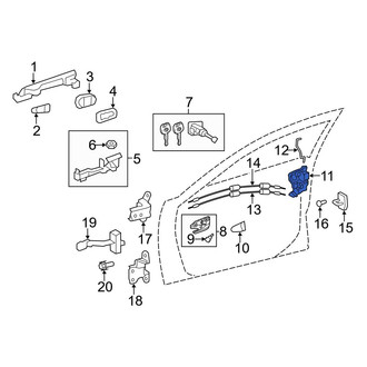 Toyota OE - Front Left Door Latch Assembly