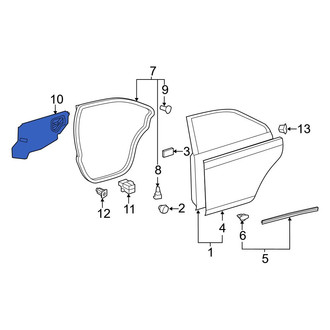 Toyota OE - Rear Right Door Water Deflector