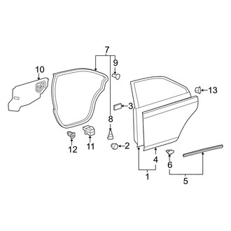 Toyota OE - Rear Door - Door & Components (Hybrid LE / Hybrid XLE)