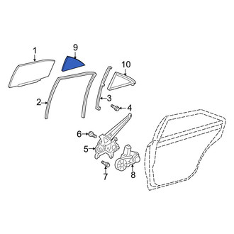 Toyota OE - Rear Right Vent Window Assembly