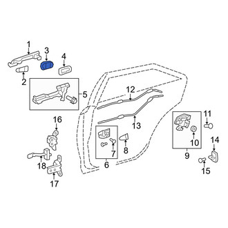 Toyota OE - Rear Outer Exterior Door Handle Cover