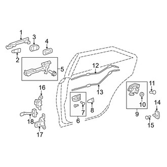 Toyota OE - Rear Door - Lock & Hardware (Hybrid LE / Hybrid XLE)