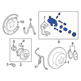 Toyota OE - Rear Left Disc Brake Kit