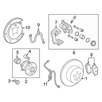 Toyota OE - Rear Suspension - Brake Components (Hybrid LE / Hybrid XLE)