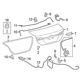 Toyota OE - Trunk Lid - Lid & Components (Hybrid LE / Hybrid XLE)