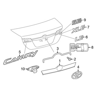 Toyota OE - Trunk Lid - Exterior Trim (Hybrid LE / Hybrid XLE)