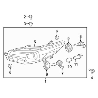 Toyota OE - Front Lamps - Headlamp Components (Halogen), (Gas)