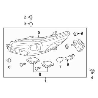 Toyota OE - Front Lamps - Headlamp Components (LED), (Gas)