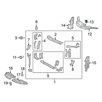 Toyota OE - Radiator Support Access Cover Clip