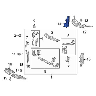 Toyota OE - Front Right Radiator Support Air Deflector
