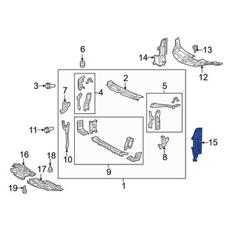 Toyota OE - Front Left Radiator Support Air Deflector