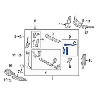 Toyota OE - Left Radiator Support Tie Bar Bracket