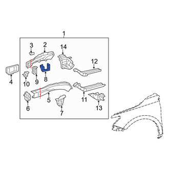 Toyota OE - Front Left Frame Side Member Reinforcement
