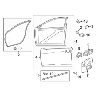 Toyota OE - Front Door - Door & Components (LE / SE / Special Edition / XLE / XSE)
