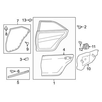 Toyota OE - Rear Door - Door & Components (LE / SE / Special Edition / XLE / XSE)