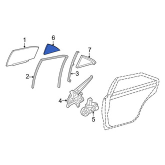 Toyota OE - Rear Left Vent Window Assembly