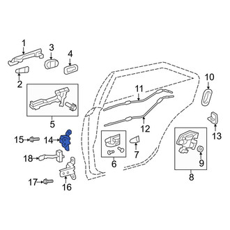 Toyota OE - Rear Right Upper Door Hinge