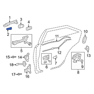 Toyota OE - Rear Outer Exterior Door Handle Pad