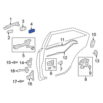 Toyota OE - Rear Outer Exterior Door Handle Pad
