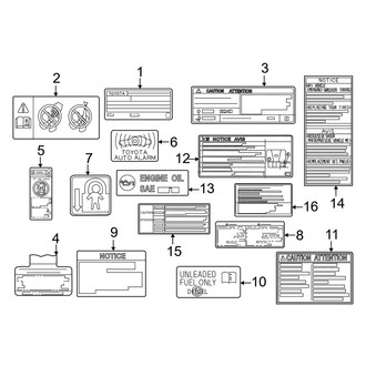Toyota OE - Information Labels - Labels