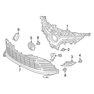 Toyota OE - Front Bumper & Grille - Grille & Components (L / LE)