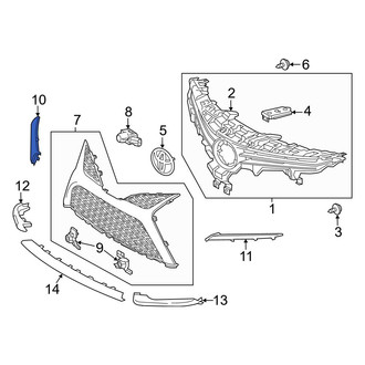 Toyota OE - Front Right Upper Grille Molding