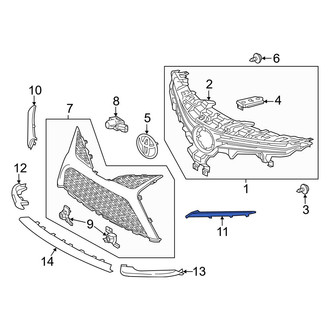 Toyota OE - Front Left Upper Grille Molding