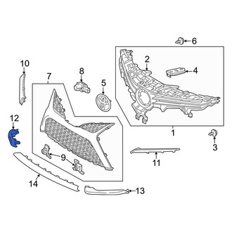 Toyota OE - Front Right Lower Grille Molding