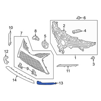Toyota OE - Front Left Lower Grille Molding