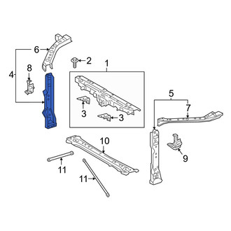 Toyota OE - Front Right Radiator Support Side Panel