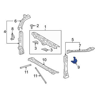Toyota OE - Left Radiator Support Side Panel Bracket