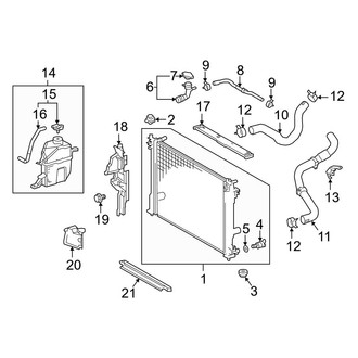 Toyota OE - Cooling - Radiator & Components (USA Built, Radiator & Hoses), (2.5L)
