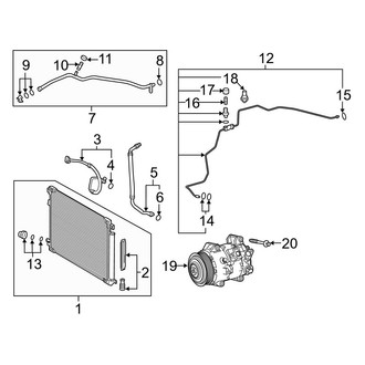 Toyota OE - Air Conditioner & Heater - Condenser, Compressor & Lines (Japan Built), (2.5L)