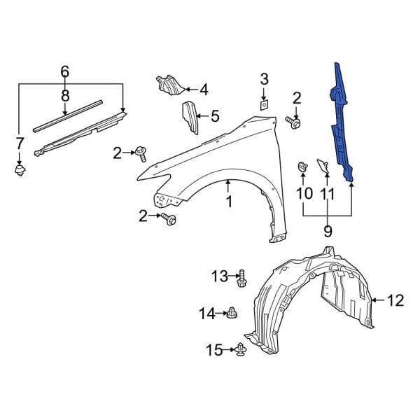 Toyota OE 5388306160 - Front Left Fender Filler Panel