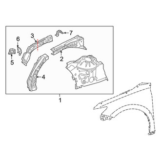 Toyota OE - Fender - Structural Components & Rails (Apron & Upper Rail Components), (L / LE / SE / XLE / XLE Navi / XSE)