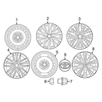 Toyota OE - Wheels (USA Built), (L / LE / SE / XLE / XSE)