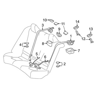 Toyota OE - Restraint Systems - Rear Seat Belts (USA Built)