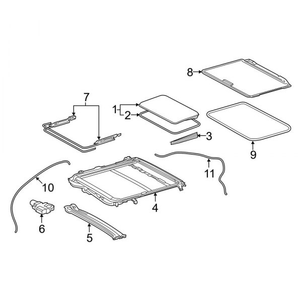 Toyota OE 632170E070 - Sunroof Molding