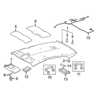 Toyota OE - Roof - Interior Trim (USA Built, W/O Panoramic, W/O Sunroof)