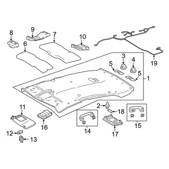 Toyota OE - Roof - Interior Trim (Japan Built, W/O Panoramic, W/O Sunroof), (Gas)