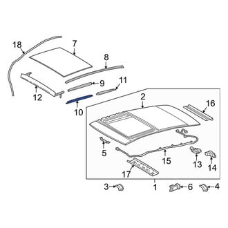 Toyota OE - Front Right Inner Sunroof Molding