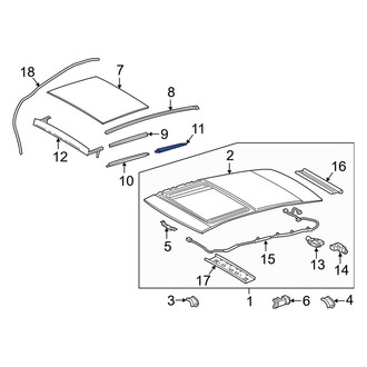 Toyota OE - Rear Left Inner Sunroof Molding