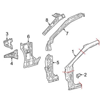 Toyota OE - Pillars, Rocker & Floor - Hinge Pillar (USA Built), (Gas)