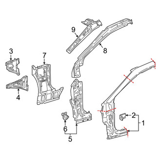 Toyota OE - Pillars, Rocker & Floor - Hinge Pillar (Japan Built), (Gas)